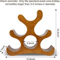 Porte-bouteilles en bois pour comptoir, porte-bouteilles en bois pour 6 bouteilles, support de rangement pour bouteilles de vin, support de rangement pour bouteilles de vin pour armoire, garde-manger