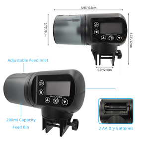 Super Mute 200Ml Capaciteit Lcd Smart <span class=keywords><strong>Fish</strong></span> Feeder Top Voeding Zwarte Automatische Vis Feeder Voor <span class=keywords><strong>Aquarium</strong></span> Tank - Product Image 4