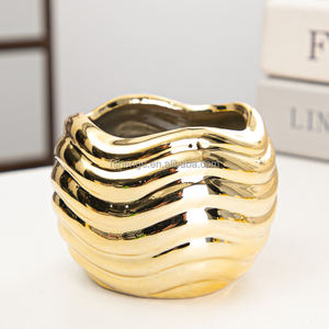 <span class=keywords><strong>Pot</strong></span> de fleur en céramique or bon marché bonsaï plantes succulentes pots décor à la maison jardinières dorées - Product Image 2