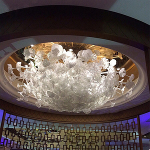 Lustre moderne en verre soufflé artisanal, forme de fleur, décoration artistique, LED à intensité variable, angle de faisceau de <span class=keywords><strong>50</strong></span>°, hôtel, 4100K neutre - Product Image 2