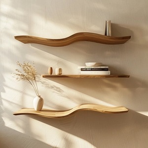 Étagère ondulée en <span class=keywords><strong>bois</strong></span> courbé de style européen Étagère murale flottante en <span class=keywords><strong>bois</strong></span> massif Étagère en <span class=keywords><strong>bois</strong></span> <span class=keywords><strong>flotté</strong></span> Étagère pour salon Articles divers - Product Image 3