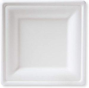 Piccoli piatti usa e getta biodegradabili di <span class=keywords><strong>carta</strong></span> 8 ''bagassa quadrata sicura per merenda da Dessert - Product Image 6