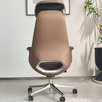 Chaise de bureau exécutive inclinable et pivotante à dossier haut en cuir, hauteur réglable - Design moderne pour le bureau à domicile