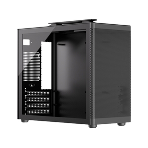 เคสคอมพิวเตอร์พกพาขนาดกลาง Mid Tower สำหรับเมนบอร์ด Mini-ITX ทำจากเหล็ก SPCC หนา 0.8 มม. พร้อมกระจกนิรภัยด้านข้างและพัดลมระบายความร้อนด้านหน้าขนาด 12 ซม. - Product Image 6