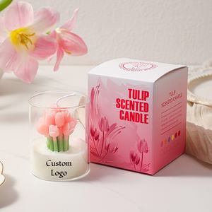 Vela Aromática Elegante con Logotipo Personalizado, Fragancia de Rosas, Frasco de Vidrio de Lujo, Hecha a Mano, de Larga Duración, para las Festividades de Diwali y Ramadán - Product Image 1