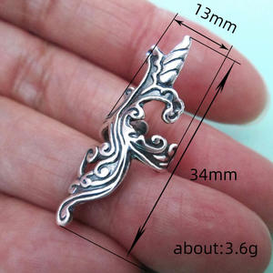 Anello vintage a forma di pianta in oro bianco per donna, orecchini a polsino di alta gioielleria - Product Image 6