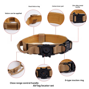 Explosion-proof Shock protection <strong>Tactical</strong> Aesthetic Modern Bulk Thick Weighted Thick <strong>Dog</strong> <strong>Collar</strong> Waterproof With AirTag Holder - Product Image 6