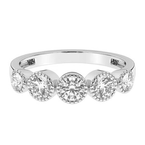 Anillo de Plata de Ley 925 con 5 Diamantes Tallados, de Moda y Alta Venta, Ideal para Fiestas, Eventos Nocturnos y como Joya de Moda - Product Image 3