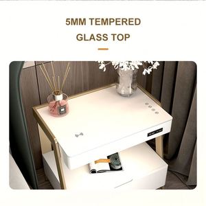<span class=keywords><strong>Table</strong></span> de chevet intelligente moderne avec nouveau design Meubles de maison avec port de charge sans fil USB Type C Lit Chambre Petite <span class=keywords><strong>table</strong></span> d'appoint - Product Image 5
