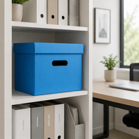 Boîte de rangement en carton ondulé personnalisée avec couvercle et poignée pour l'emballage d'archives