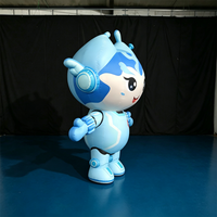 Costume de mascotte gonflable publicitaire personnalisé Longgang, robot bleu, grand personnage de dessin animé, imperméable et durable pour événements extérieurs