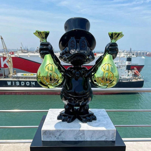 Su misura statua di arte dei cartoni animati galvanica ricca statua di anatra di Donald - Product Image 5