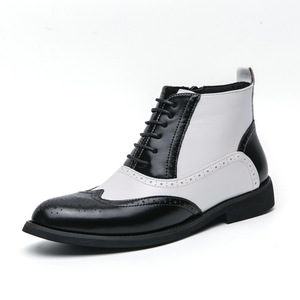 Botas de cuero con cremallera lateral y punta tallada 2026, botines formales e informales de caña alta para hombre - Product Image 5