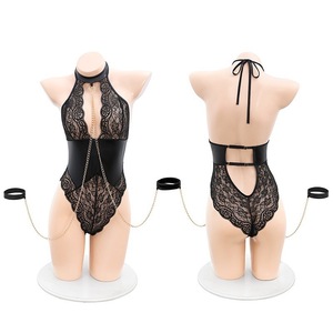 Body de encaje con cadena para mujeres con senos pequeños, perfecto para lencería erótica nocturna. - Product Image 2