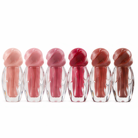 Tubo de brillo labial orgánico de 2 ml, antiadherente, con forma única y especial, para maquillaje de fiesta, muy vendido, marca privada.