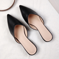 Nouvelle collection été 2026 : Sandales plates en cuir pointues pour femme, style coréen, modèle Mueller, pour l'extérieur