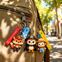 Porte-clés mousqueton 3D en PVC personnalisé, motif dessin animé mignon, léger, étanche, promotionnel, idéal pour un usage quotidien