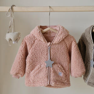 2025 automne et hiver nouveau chaud <span class=keywords><strong>Teddy</strong></span> fourrure pointu chapeau en peluche <span class=keywords><strong>veste</strong></span> pour enfants, élégant et mignon bébé garçon fille fermeture éclair Cardigan - Product Image 4