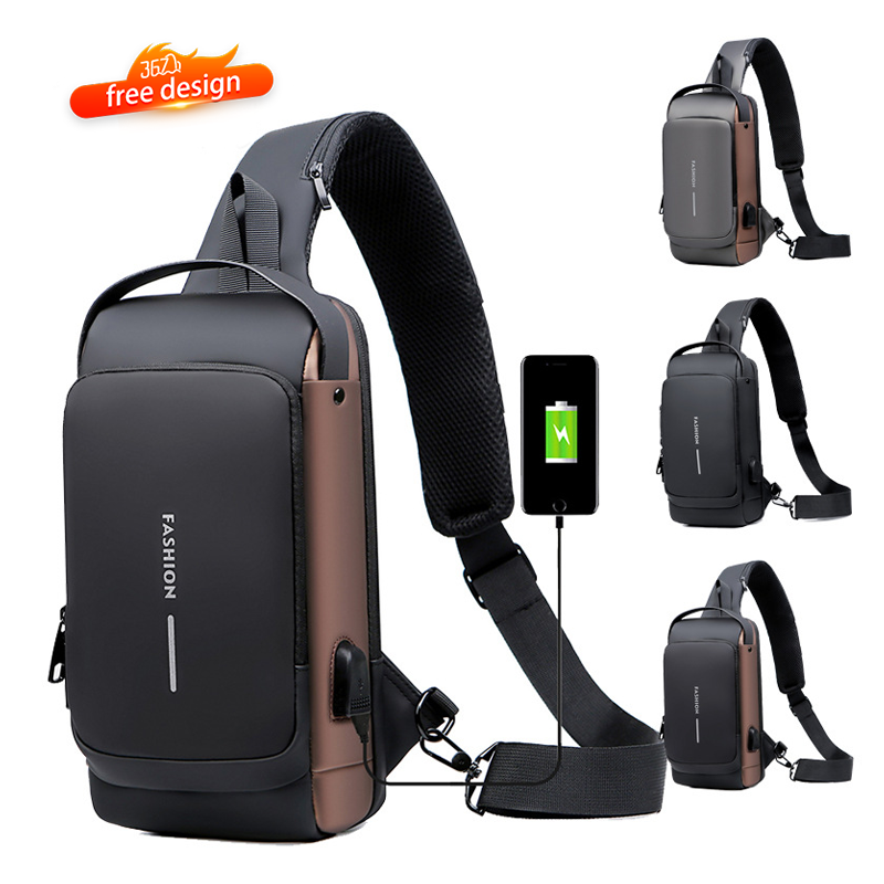 New waterproof scratchproof motorcycle bag password anti-theft usb men shoulder chest bag casual multi-functional messenger bag