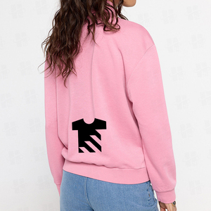 Sweat-shirt décontracté surdimensionné pour femme, écologique et respirant, de haute qualité, personnalisé avec fermeture éclair 1/4 - Product Image 2