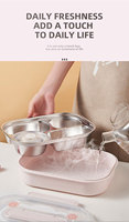 Boîte à bento mignonne empilable, étanche, chauffable, sans BPA, en acier inoxydable de qualité alimentaire, pour nouveau-né, 4 compartiments, couvercle transparent