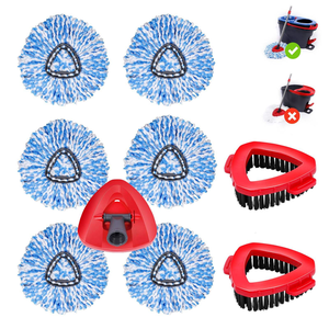 Cabezal de Repuesto Triangular de Microfibra para Mopa, Compatible con <span class=keywords><strong>Vileda</strong></span> <span class=keywords><strong>Easy</strong></span> Wring Spin <span class=keywords><strong>Mop</strong></span>, Reutilizable, Lavable, para Limpieza de Pisos Húmedos y Secos - Product Image 3