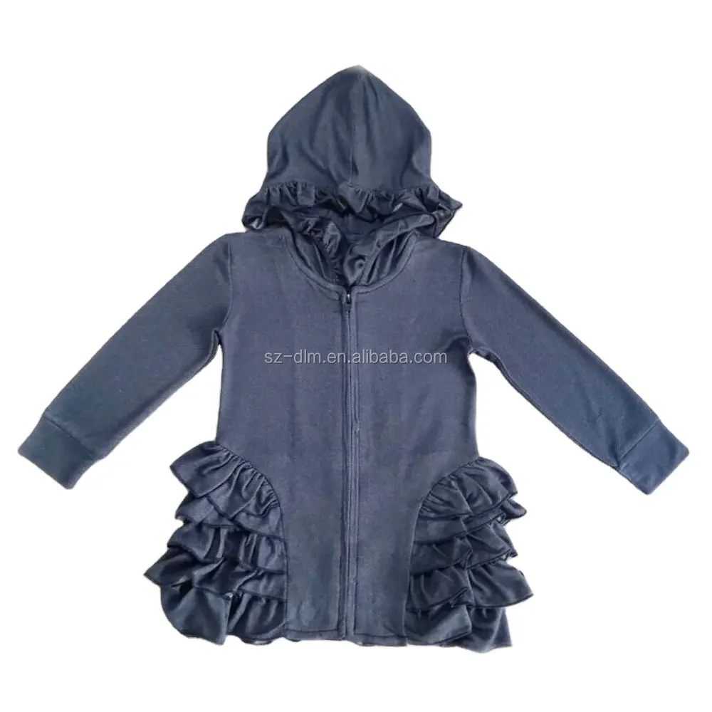 पतझड़ के कपड़े लड़कियों के लिए रफ़ल हुडी ज़िपर शीतकालीन जैकेट बच्चों लड़कियों के लिए जैकेट अनुकूलन जैकेट