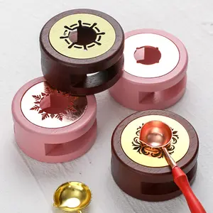 Newest Designs Wood Heated Candlestick Wax Seal Warmer Melt Fitting Seal Stamp Wax Stove