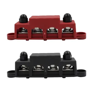 Automatic Marine Electric Busbar 4 Stud 3/8" M10Post Battery Power Distribution Terminal Block 250AMP