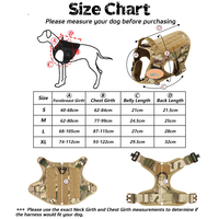 Ensemble harnais et laisse pour chien robuste avec boucle métallique réglable pour l'entraînement en extérieur, le travail, le service, le harnais tactique pour chien en nylon
