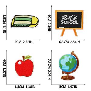 Nouvelle arrivée papeterie autobus scolaire livre règle fer sur transfert <span class=keywords><strong>broderie</strong></span> outils d'apprentissage patchs pour accessoires de bricolage - Product Image 4