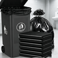 Sacs poubelles biodégradables HDPE grande capacité, résistants à la chaleur, en rouleau perforé pour usage commercial, poubelles extérieures