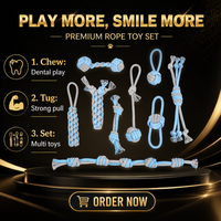 Jouet en corde pour chien, résistant aux morsures, pour nettoyer les dents, jouet interactif pour tirer, pour chiens de petite, moyenne et grande taille