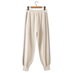 Pantalon de jogging ample taille haute en tricot pour femme grande taille, respirant, décontracté, bleu marine, abricot N8254 - Product Image 1