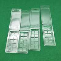 Nouveau design, moule à cire à 10 cavités, plastique recyclable PET, 10 cellules, emballage en forme de coquille pour les cires de soja