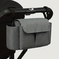 Benutzer definierte große Kapazität Kinderwagen Organizer Tasche Klassischer Reiß verschluss Lässig hängende Reise flaschen halter Kinderwagen Windel Lagerung