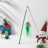Série de Noël : Jouet interactif pour chat en plumes et peluche, motif Élan et Bonhomme de neige, jouet à mâcher au design adorable