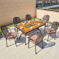 CHOUVANT Table à manger d'extérieur en fonte d'aluminium au design moderne K/D Garden Bistro Barbecue pour hôtels et extérieurs