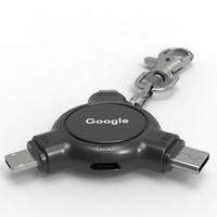 Adaptateur de charge micro USB C 3 en 1, bloqueur de données USB, logo LED OEM, USB Defender, noir ABS