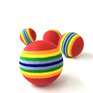 Balles de jeu silencieuses arc-en-ciel colorées pour chats - Balles rebondissantes auto-amusantes pour chats - Fournitures pour chats en gros - Product Image 3