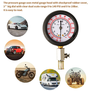 0-140PSIエンジンシリンダー油圧ゲージキットオイル診断テストセット (車用ホースアダプター付き) ATVトラック - Product Image 6
