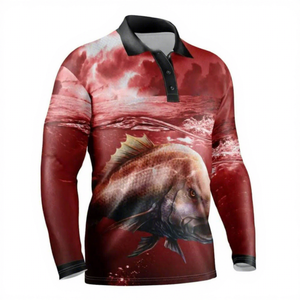 Chemise de pêche à manches longues en maille respirante avec impression sublimée Grouper Graphics, protection UV UPF 50+ SPF, polo de pêche - Product Image 3