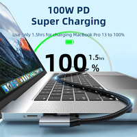 Câble USB Type C vers Type C à angle droit 90 degrés PD 100W, câbles de charge rapide et de transfert de données pour Apple Macbook Samsung Huawei