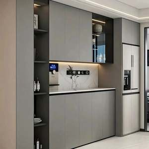 Modern Luxury Living Room <b>Storage</b> <b>Cabinets</b> Customizable <b>Wooden</b> Dining Side Display <b>Cabinets</b> for Villa Home Stainless Steel - Product Image 4