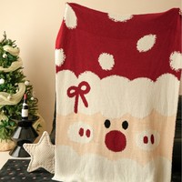Weihnachts-Kuscheldecke AU-Größe Leichtgewichtige Weiche Sherpa-Fleece Wendbare Decke im Nordischen Stil Dekorative Couch-Sofa-Bett-Decke
