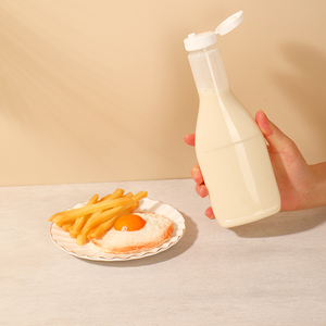 Botella de plástico transparente con tapa abatible para salsa, tarro de salsa, Salsa, Chili, vinagre, 330Ml - Product Image 2