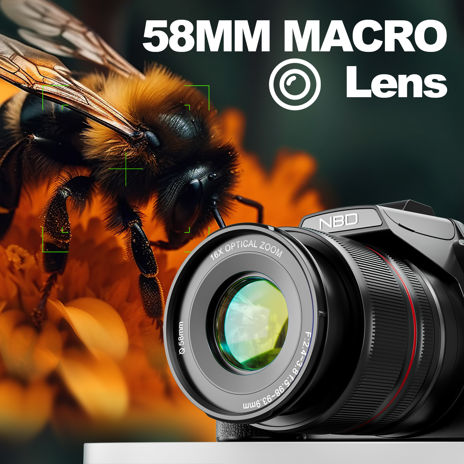 NBD S210 Mirrorless 5K Video Camera with 64MP, 16x Optical Zoom