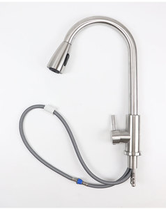 Кухонный смеситель из нержавеющей стали 304, смеситель с выдвижным носиком и одной ручкой, смеситель для горячей и холодной питьевой воды - Product Image 5