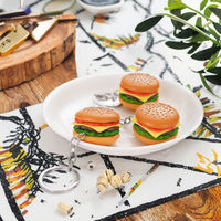 Porte-clés personnalisé en PVC 3D, léger, en forme de dessin animé, mignon, pour enfants, cadeaux de fête, simulation de nourriture, hamburger, kawaii, pour filles