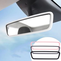 Kit d'intérieur de voiture en silicone, protection de rétroviseur, cadre pour Tesla Model 3 Y S X, accessoires de console centrale, couvercle de rétroviseur